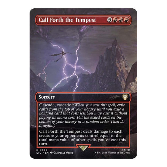 Call Forth the Tempest (Borderless) (LTC) #509 Rare (Foil Near Mint) Commander: The Lord of the Rings: Tales of Middle-earth Magic: The Gathering: 2023