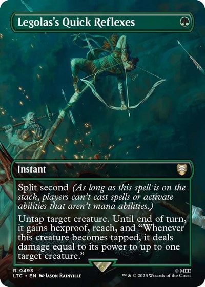 Legolass Quick Reflexes Borderless (LTC) #493 Rare (Near Mint) Commander: The Lord of the Rings: Tales of Middle-earth Magic: The Gathering: 2023