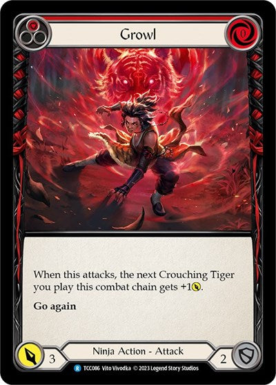 Growl Red (TCC) #TCC086 Rare (Near Mint) Round the Table: TCCxLSS Flesh & Blood TCG: 2023