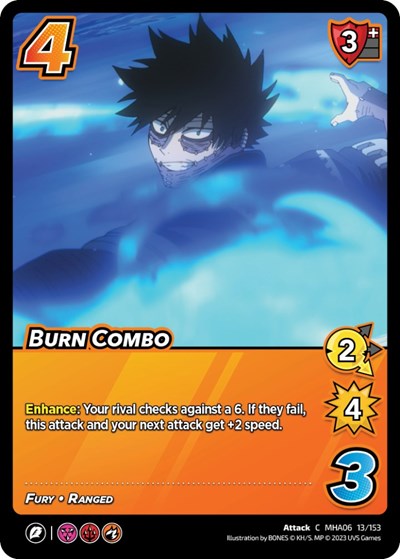 Burn Combo (MHA6) #13/153 Common (Lightly Played) UniVersus: My Hero Academia: Jet Burn UniVersus: 2023