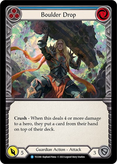 Boulder Drop Blue (TCC) #TCC044 Rare (Near Mint) Round the Table: TCCxLSS Flesh & Blood TCG: 2023