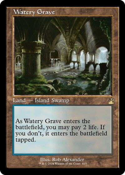 Watery Grave Retro Frame (RVR) #415 Rare (Foil Near Mint) Ravnica Remastered Magic: The Gathering: 2024