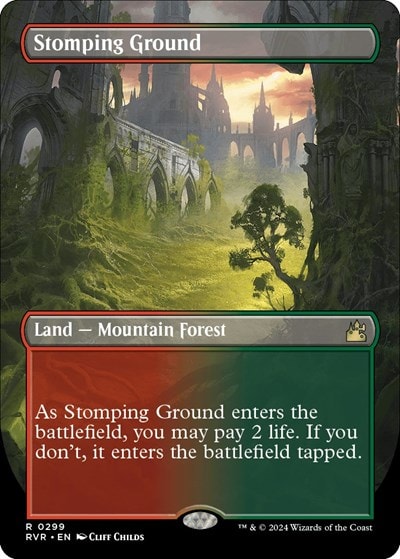 Stomping Ground Borderless (RVR) #299 Rare (Near Mint) Ravnica Remastered Magic: The Gathering: 2024