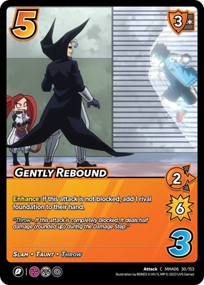 Gently Rebound (MHA6) #30/153 Common (Lightly Played) UniVersus: My Hero Academia: Jet Burn UniVersus: 2023