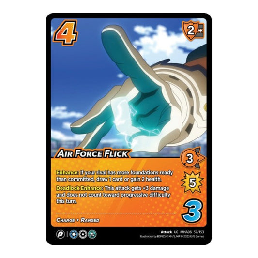 Air Force Flick (MHA6) #57/153 Uncommon (Lightly Played) UniVersus: My Hero Academia: Jet Burn UniVersus: 2023