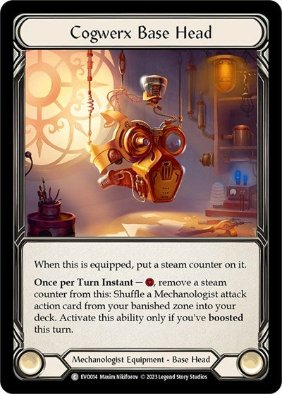 Cogwerx Base Head (EVO) #EVO014 Common (Cold Foil Near Mint) Bright Lights Flesh and Blood TCG: 2023