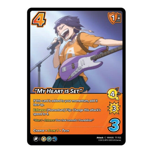 "My Heart is Set" (MHA6) #77/153 Common (Lightly Played) UniVersus: My Hero Academia: Jet Burn UniVersus: 2023