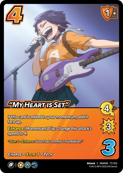 "My Heart is Set" (MHA6) #77/153 Common (Lightly Played) UniVersus: My Hero Academia: Jet Burn UniVersus: 2023
