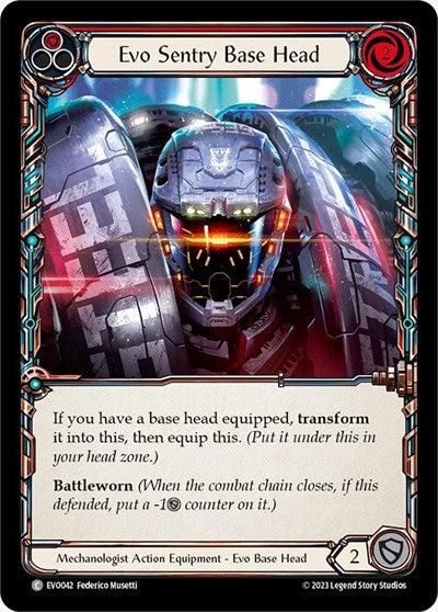 Evo Sentry Base Head (EVO) #EVO042 Common (Cold Foil Near Mint) Bright Lights Flesh and Blood TCG: 2023