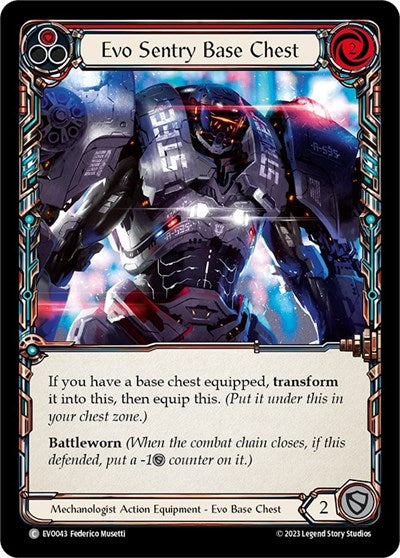Evo Sentry Base Chest (EVO) #EVO043 Common (Cold Foil Near Mint) Bright Lights Flesh and Blood TCG: 2023