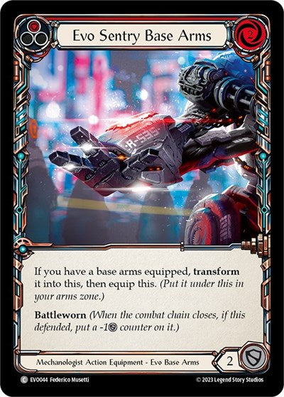 Evo Sentry Base Arms (EVO) #EVO044 Common (Cold Foil Near Mint) Bright Lights Flesh and Blood TCG: 2023