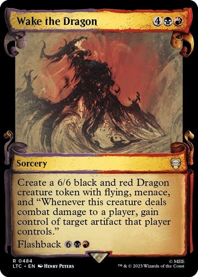 Wake the Dragon Showcase Scrolls (LTC) #484 Rare (Foil Near Mint) Commander: The Lord of the Rings: Tales of Middle-earth Magic: The Gathering: 2023