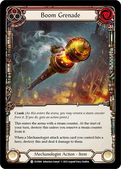 Boom Grenade Red (EVO) #EVO084 Common (Lightly Played) Bright Lights Flesh and Blood TCG: 2023