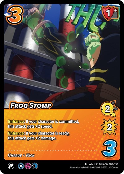 Frog Stomp (MHA6) #102/153 Uncommon (Lightly Played) UniVersus: My Hero Academia: Jet Burn UniVersus: 2023