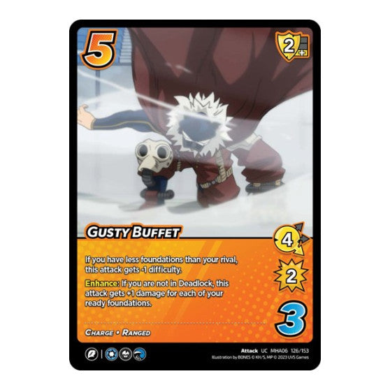 Gusty Buffet (MHA6) #126/153 Uncommon (Lightly Played) UniVersus: My Hero Academia: Jet Burn UniVersus: 2023