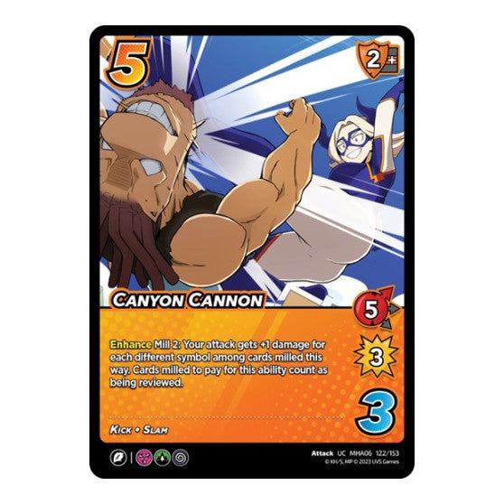 Canyon Cannon (MHA6) #122/153 Uncommon (Lightly Played) UniVersus: My Hero Academia: Jet Burn UniVersus: 2023
