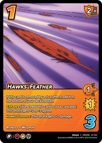 Hawks' Feather (MHA6) #41/153 Common (Lightly Played) UniVersus: My Hero Academia: Jet Burn UniVersus: 2023