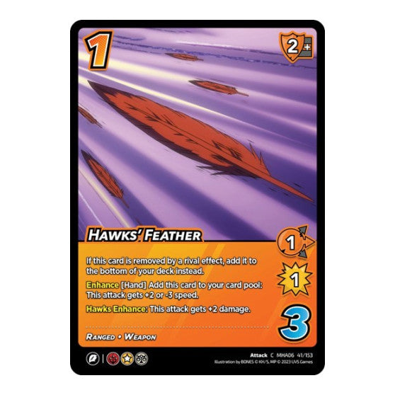 Hawks' Feather (MHA6) #41/153 Common (Lightly Played) UniVersus: My Hero Academia: Jet Burn UniVersus: 2023