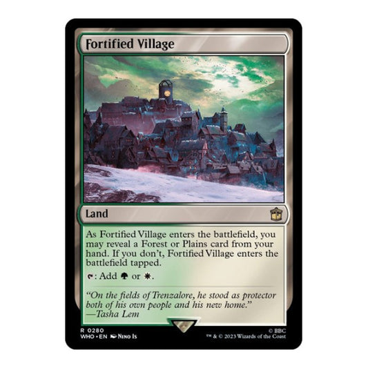 Fortified Village (WHO) #280 Rare (Lightly Played) Universes Beyond: Doctor Who Magic: The Gathering: 2023