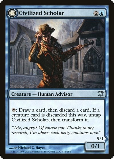 Civilized Scholar (ISD) #47 Uncommon (Moderately Played) Innistrad Magic: The Gathering: 2011