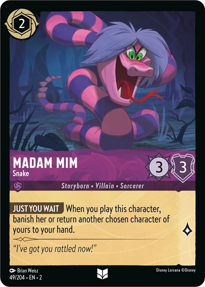 Madam Mim Snake (2) #49/204 Uncommon (Near Mint) Rise of the Floodborn Disney Lorcana: 2023