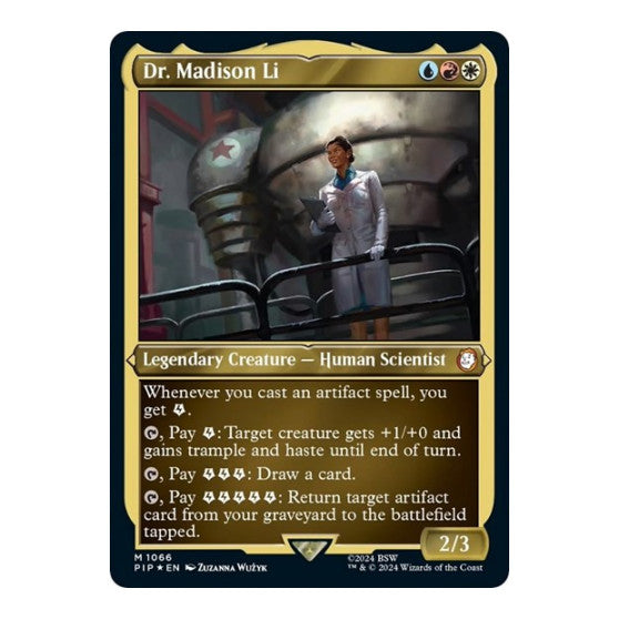 Dr. Madison Li (Display Commander) - Thick Stock (PIP) #1066 Mythic Rare (Foil Lightly Played) Universes Beyond: Fallout Magic: The Gathering: 2024