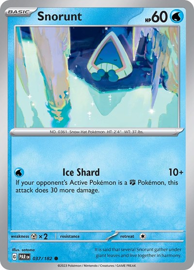 Snorunt 037 182 (PAR) #037/182 Common (Reverse Holofoil Lightly Played) SV04: Paradox Rift Pokemon: 2023