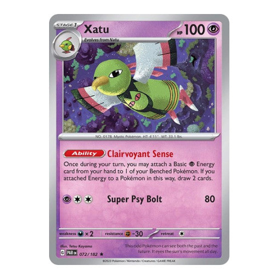 Xatu (PAR) #072/182 Rare (Holofoil Lightly Played) SV04: Paradox Rift Pokemon: 2023