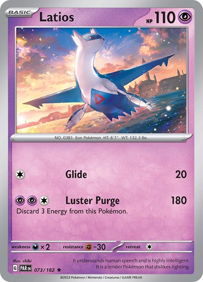 Latios (PAR) #073/182 Rare (Reverse Holofoil Lightly Played) SV04: Paradox Rift Pokemon: 2023