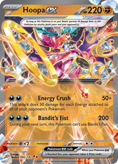 Hoopa ex (PAR) #098/182 Double Rare (Holofoil Near Mint) SV04: Paradox Rift Pokemon: 2023
