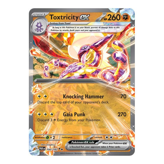 Toxtricity ex (PAR) #100/182 Double Rare (Holofoil Near Mint) SV04: Paradox Rift Pokemon: 2023