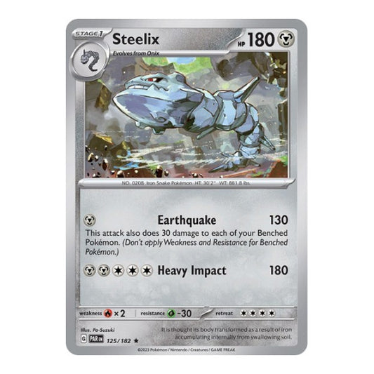 Steelix - 125/182 (PAR) #125/182 Rare (Holofoil Lightly Played) SV04: Paradox Rift Pokemon: 2023