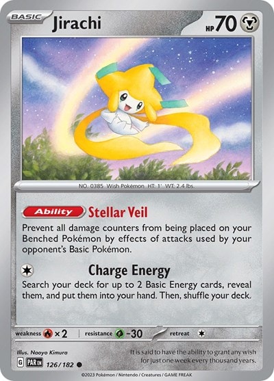 Jirachi (PAR) #126/182 Common (Lightly Played) SV04: Paradox Rift Pokemon: 2023