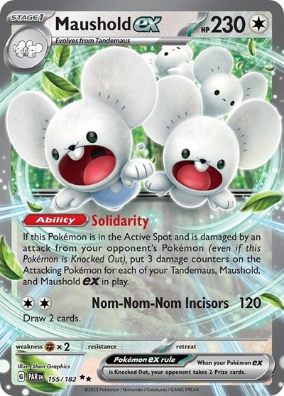 Maushold ex (PAR) #155/182 Double Rare (Holofoil Near Mint) SV04: Paradox Rift Pokemon: 2023