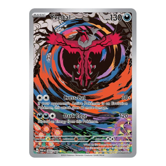 Yveltal - 205/182 (PAR) #205/182 Illustration Rare (Holofoil Near Mint) SV04: Paradox Rift Pokemon: 2023