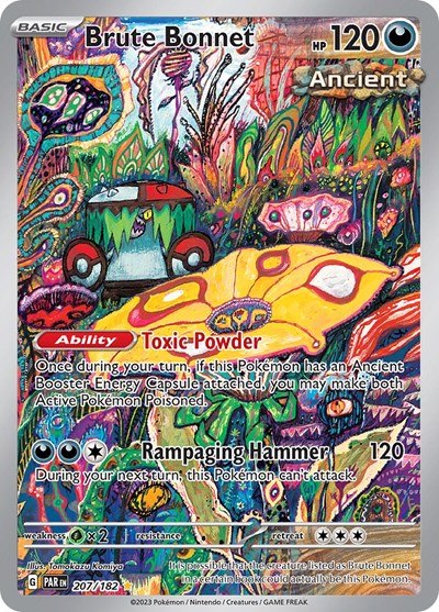 Brute Bonnet 207 182 (PAR) #207/182 Illustration Rare (Holofoil Lightly Played) SV04: Paradox Rift Pokemon: 2023