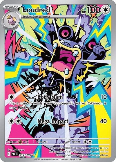 Loudred - 212/182 (PAR) #212/182 Illustration Rare (Holofoil Near Mint) SV04: Paradox Rift Pokemon: 2023