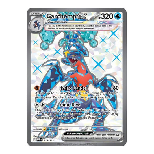 Garchomp ex - 219/182 (PAR) #219/182 Ultra Rare (Holofoil Near Mint) SV04: Paradox Rift Pokemon: 2023