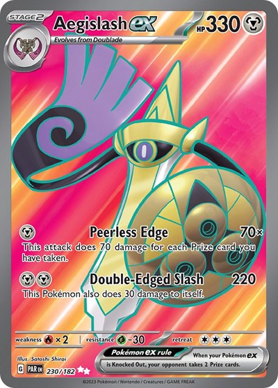 Aegislash ex 230 182 (PAR) #230/182 Ultra Rare (Holofoil Near Mint) SV04: Paradox Rift Pokemon: 2023