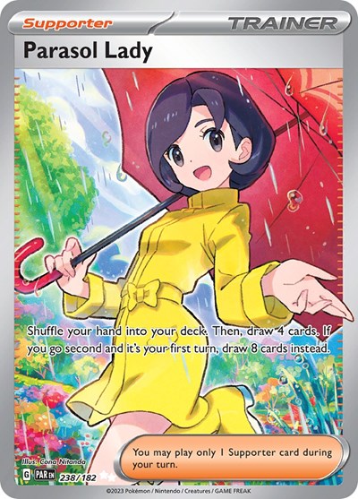 Parasol Lady 238 182 (PAR) #238/182 Ultra Rare (Holofoil Near Mint) SV04: Paradox Rift Pokemon: 2023