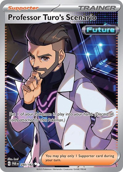 Professor Turos Scenario 240 182 (PAR) #240/182 Ultra Rare (Holofoil Near Mint) SV04: Paradox Rift Pokemon: 2023