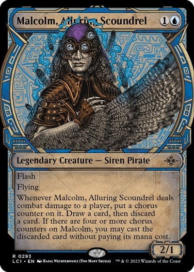 Malcolm Alluring Scoundrel Showcase (LCI) #293 Rare (Near Mint) The Lost Caverns of Ixalan Magic: The Gathering: 2023