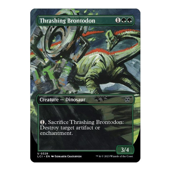 Thrashing Brontodon (Borderless) (LCI) #329 Uncommon (Lightly Played) The Lost Caverns of Ixalan Magic: The Gathering: 2023