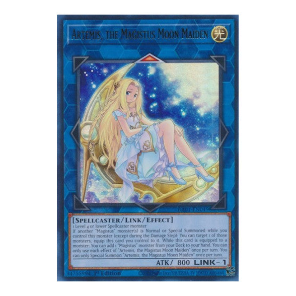 Artemis, the Magistus Moon Maiden (UR) (RA01) #RA01-EN049 Ultra Rare (1st Edition Lightly Played) 25th Anniversary Rarity Collection YuGiOh: 2023