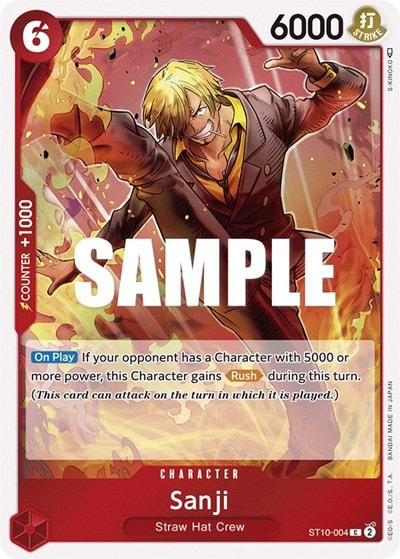 Sanji (ST-10) #ST10-004 Common (Foil Lightly Played) Ultra Deck: The Three Captains One Piece Card Game: 2023