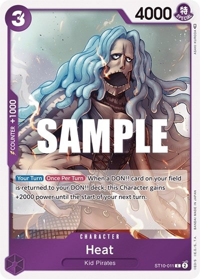 Heat (ST-10) #ST10-011 Common (Foil Lightly Played) Ultra Deck: The Three Captains One Piece Card Game: 2023