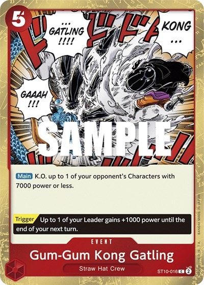 Gum-Gum Kong Gatling (ST-10) #ST10-016 Common (Foil Lightly Played) Ultra Deck: The Three Captains One Piece Card Game: 2023