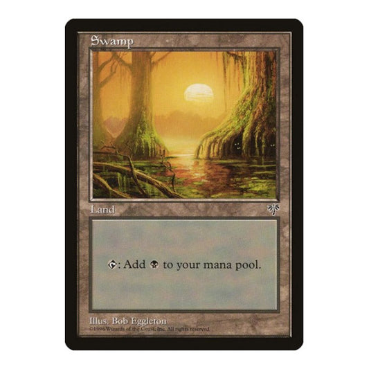 Swamp (Mossy Roots) (MIR) #339 Land (Moderately Played) Mirage Magic: The Gathering: 1996
