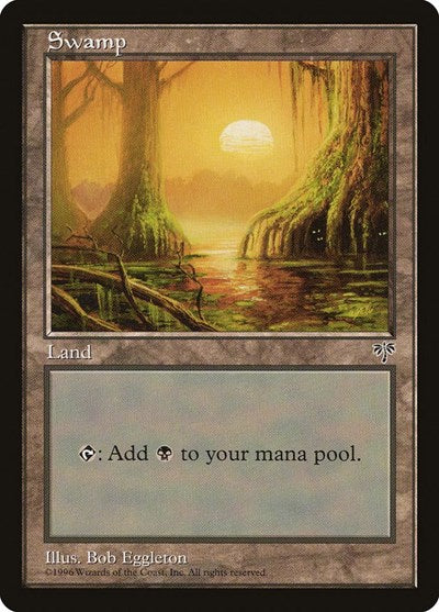 Swamp Mossy Roots (MIR) #339 Land (Moderately Played) Mirage Magic: The Gathering: 1996