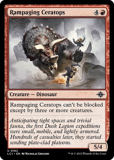 Rampaging Ceratops (LCI) #162 Uncommon (Lightly Played) The Lost Caverns of Ixalan Magic: The Gathering: 2023